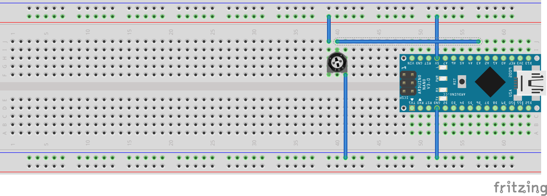 Breadboard mit Poti